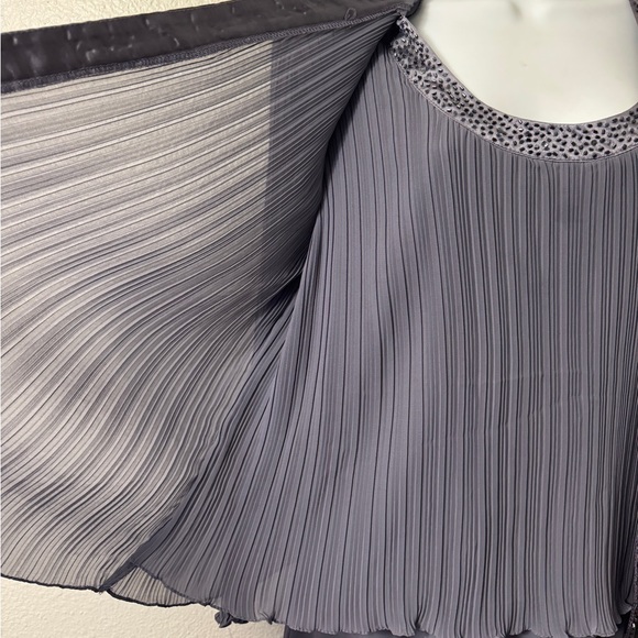 Patra Beaded One Piece Pleated Chiffon Dress Lt Purple Sz 14 - Picture 5 of 5